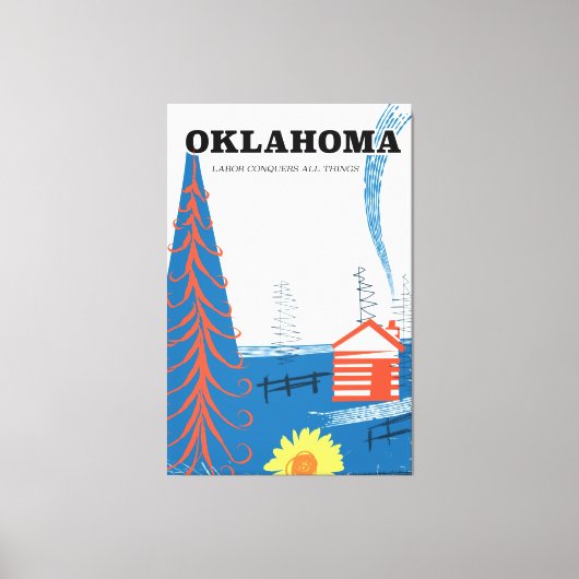 Oklahoma Vintages Reiseplakat. Leinwanddruck (Vorderseite)