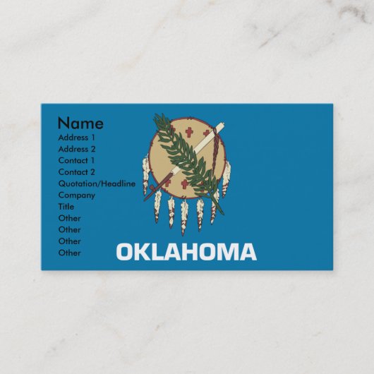 OKLAHOMA-Visitenkarten Visitenkarte (Vorderseite)