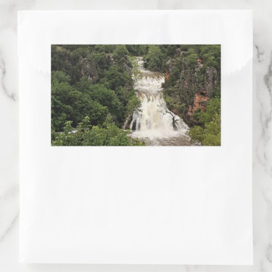 Oklahoma, Wasserfall Turner Falls, Rechteckiger Aufkleber (Tasche)