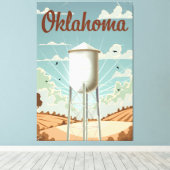 Oklahoma Wasserturm Leinwanddruck (Insitu (Holzboden))