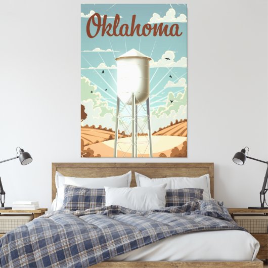 Oklahoma Wasserturm Leinwanddruck (Insitu (Schlafzimmer))