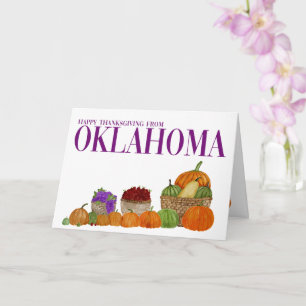 Oklahoma Watercolor Pumpkins Erntedank Card Karte