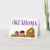 Oklahoma Watercolor Pumpkins Erntedank Card Karte (Vorderseite)
