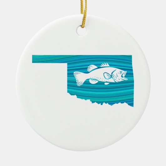 Oklahoma Wave Fishing Keramik Ornament (Vorne)