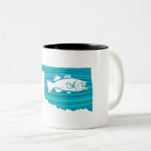 Oklahoma Wave Fishing Zweifarbige Tasse (VorderseiteRechts)