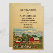 Oklahoma Wedding Farm Barn Rustikal Einladung (Vorne/Hinten)