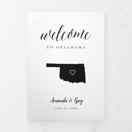 Oklahoma Wedding Welcome Letter & Itinerary Dreifach-gefaltete Programmkarte (Cover)