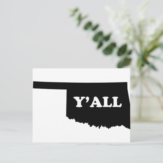 Oklahoma Yall Postkarte (Stehend Vorderseite)