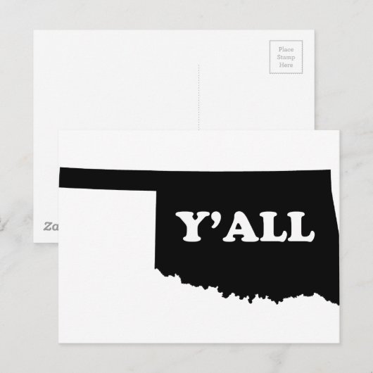 Oklahoma Yall Postkarte (Vorne/Hinten)