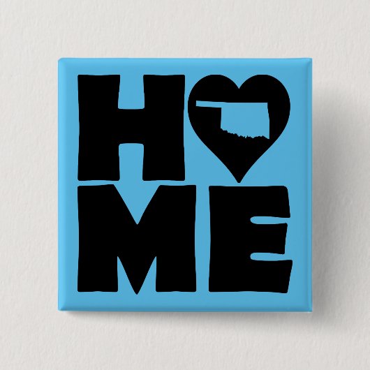Oklahoma Zuhause Heart Staat Button Abzeichen Butt (Vorderseite)