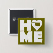 Oklahoma Zuhause Heart Staat Button Abzeichen Butt (Vorne & Hinten)