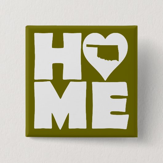 Oklahoma Zuhause Heart Staat Button Abzeichen Butt (Vorderseite)