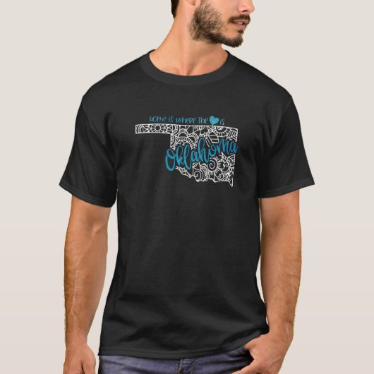 Oklahoma Zuhause Staat Ok Mandala Map USA T-Shirt (Vorderseite)