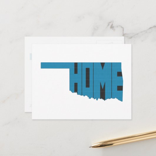 Oklahoma ZUHAUSE Staat Word Art Oklahoman Okie Postkarte (Vorderseite/Rückseite Beispiel)