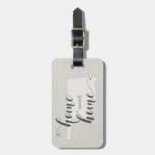 Oklahoma - Zuhause Sweet Zuhause burlap look Gepäckanhänger (Vorderseite vertikal)