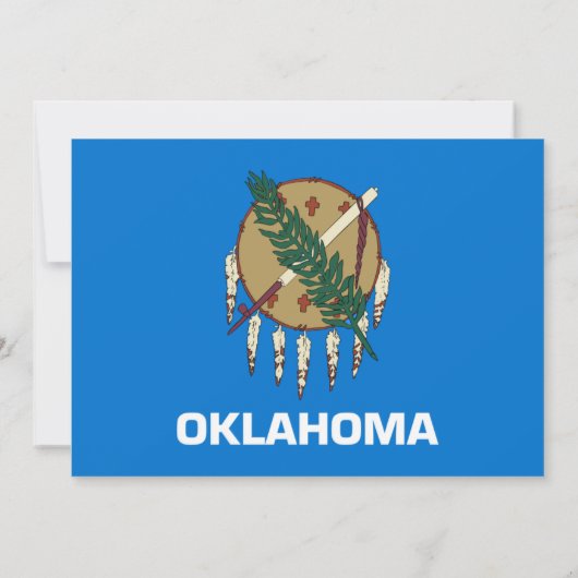 Oklahoman Flag, Fahne von Oklahoma Wedding Einladung (Rückseite)
