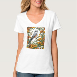 Oklahoman Flycatcher Bird umgeben von Gaillardia T-Shirt