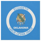 Oklahomas Staats-personalisierte Flagge eher Stoff (Nahaufnahme)