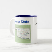 Oklahomasymbole u. -karte zweifarbige tasse (Vorderseite Links)