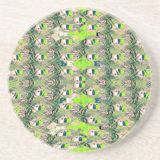 Öko Africa Motif - Nature Inspiriert African Art Sandstein Untersetzer (Vorne)