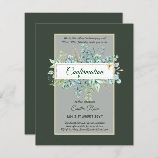 Öko-BESTÄTIGUNG einladen Moderne, doppelseitig (Vorne/Hinten)