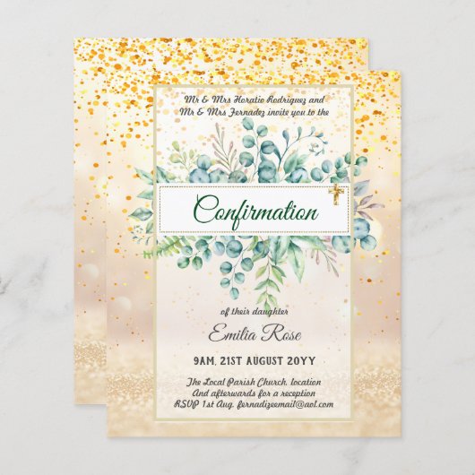 Öko-BESTÄTIGUNG einladen Moderne, doppelseitig (Vorne/Hinten)