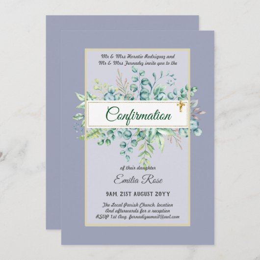 Öko-BESTÄTIGUNG einladen Moderne, doppelseitig Einladung (Vorne/Hinten)