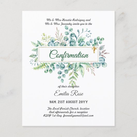 Öko-BESTÄTIGUNG einladen Moderne, doppelseitig Flyer (Vorne)