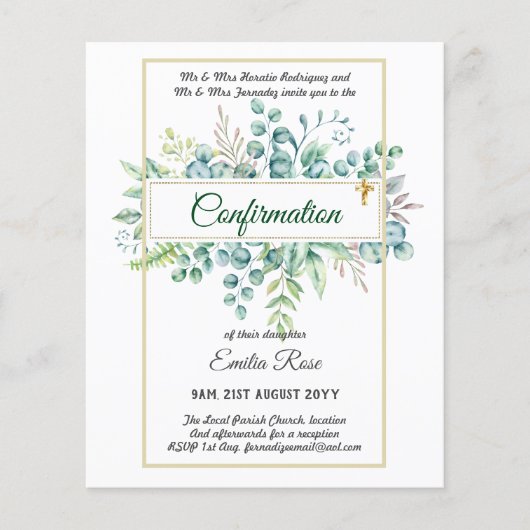 Öko-BESTÄTIGUNG einladen Moderne, doppelseitig Flyer (Vorne)