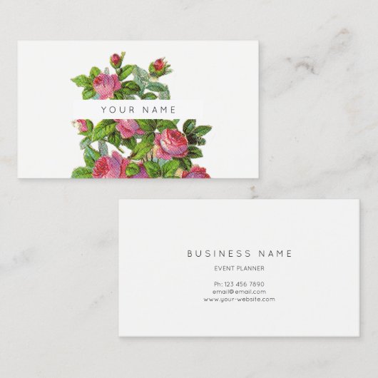 Öko Botanische Grünpflanzen Grüne Rose Blume Visitenkarte (Vorne/Hinten)