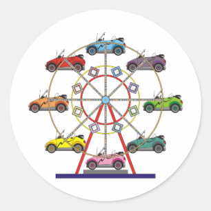 Öko Car Ferris Wheel Runder Aufkleber