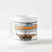 Öko Car Sail Boat Orange Kaffeetasse (Vorderseite Links)