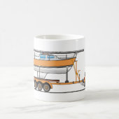 Öko Car Sail Boat Orange Kaffeetasse (Mittel)