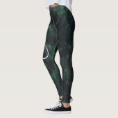 Öko-Chic Grüne Minimalistische Naturbeläge Leggings (Links)