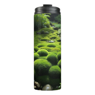 Öko-chic leuchtend grüner Moos Thermosbecher