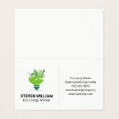 Öko City | Energy Light Bulle Visitenkarten (Außenseite Aufgefaltet)