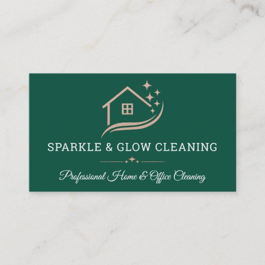 Öko Clearing Service House Rose Gold QR Code Visitenkarte (Vorderseite)