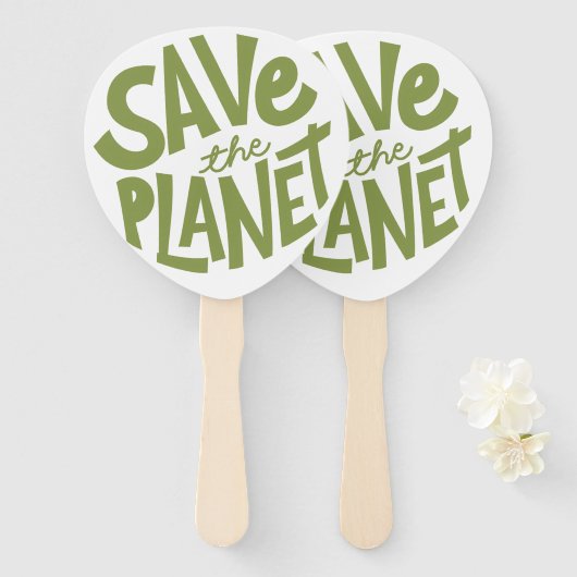 Öko-Design: Rettet den Planeten Fächer (Vorne und Hinten)