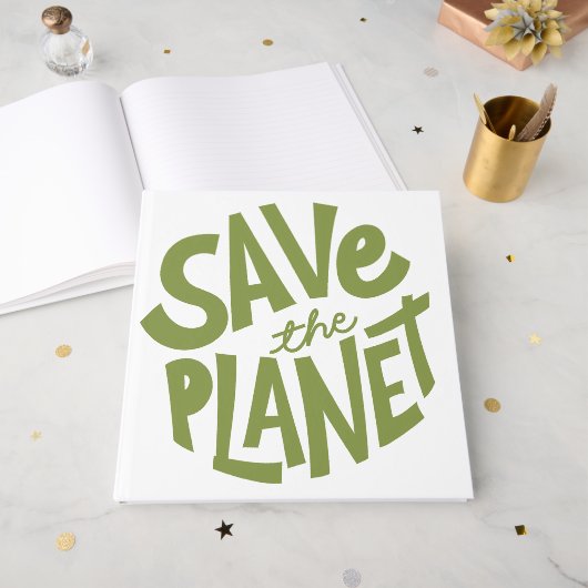 Öko-Design: Rettet den Planeten Gästebuch (Vorderseite offen)