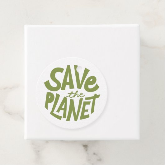 Öko-Design: Rettet den Planeten Geschenkanhänger (Beispiel)