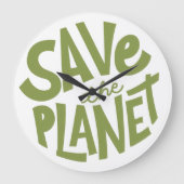 Öko-Design: Rettet den Planeten Große Wanduhr (Vorderseite)