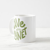 Öko-Design: Rettet den Planeten Kaffeetasse (Vorderseite Links)