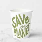 Öko-Design: Rettet den Planeten Pappbecher (Rückseite)