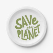 Öko-Design: Rettet den Planeten Pappteller (Vorderseite)