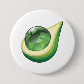 Öko Earth Avocado Globe Nachhaltig Planet Button (Vorderseite)