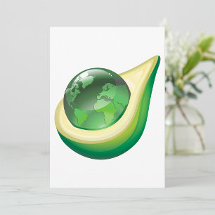 Öko Earth Avocado Globe Nachhaltig Planet Einladung