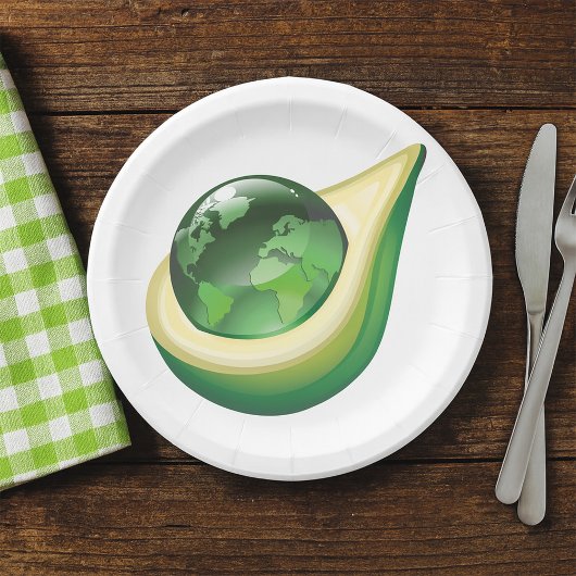 Öko Earth Avocado Globe Nachhaltig Planet Pappteller