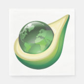 Öko Earth Avocado Globe Nachhaltig Planet Serviette (Vorderseite)