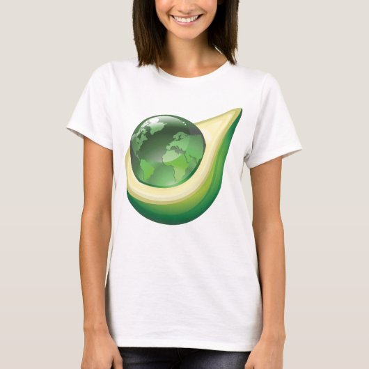 Öko Earth Avocado Globe Nachhaltig Planet T-Shirt (Vorderseite)