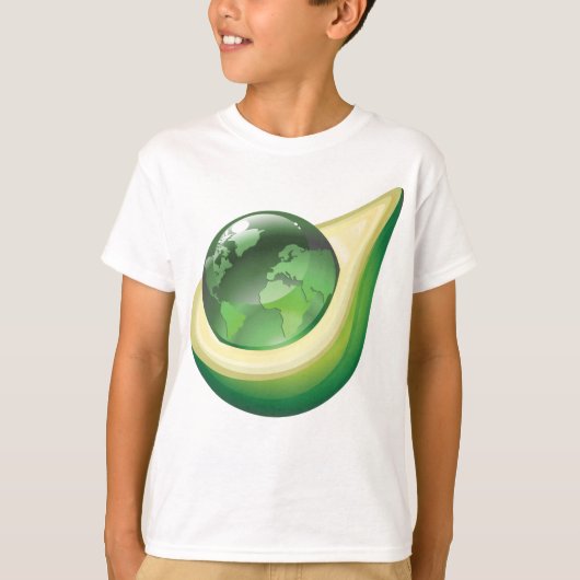 Öko Earth Avocado Globe Nachhaltig Planet T-Shirt (Vorderseite)